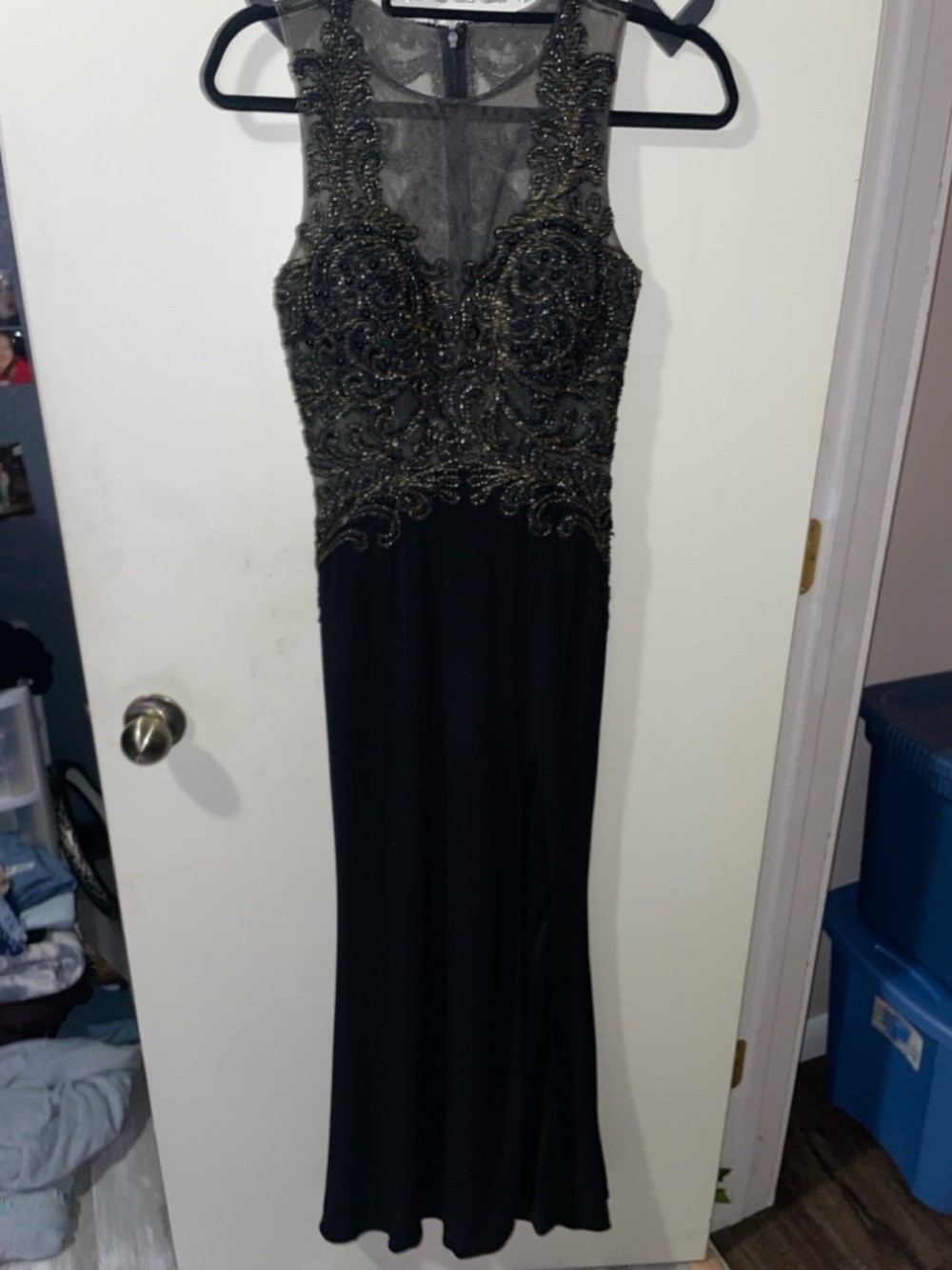 Embellished Black Prom Dress